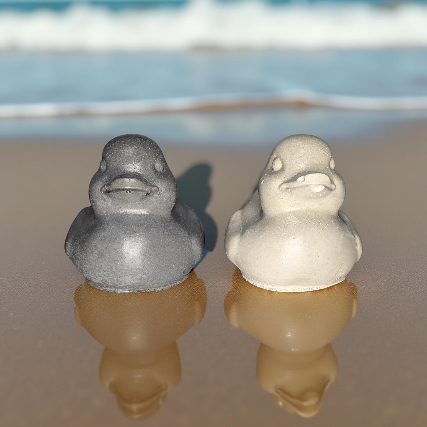 Concrete Duck Decor – Modern Rubber Duck Sculpture in Gray or Natural | Paintable DIY Craft, Baby Shower or Kids Room Decor