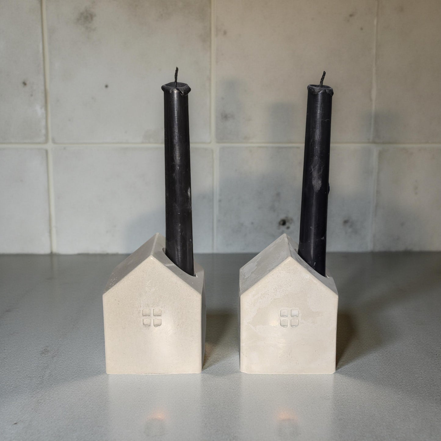 Concrete House Candle Holder & Succulent Planter – Modern Minimalist Decor for Shelf Styling, Nursery, Baby Shower, or Housewarming Gift