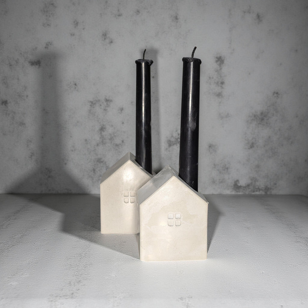 Concrete House Candle Holder & Succulent Planter – Modern Minimalist Decor for Shelf Styling, Nursery, Baby Shower, or Housewarming Gift