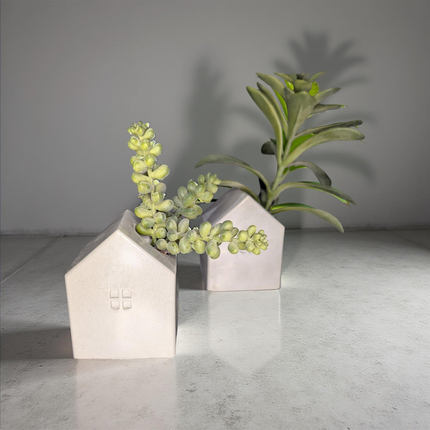 Concrete House Candle Holder & Succulent Planter – Modern Minimalist Decor for Shelf Styling, Nursery, Baby Shower, or Housewarming Gift