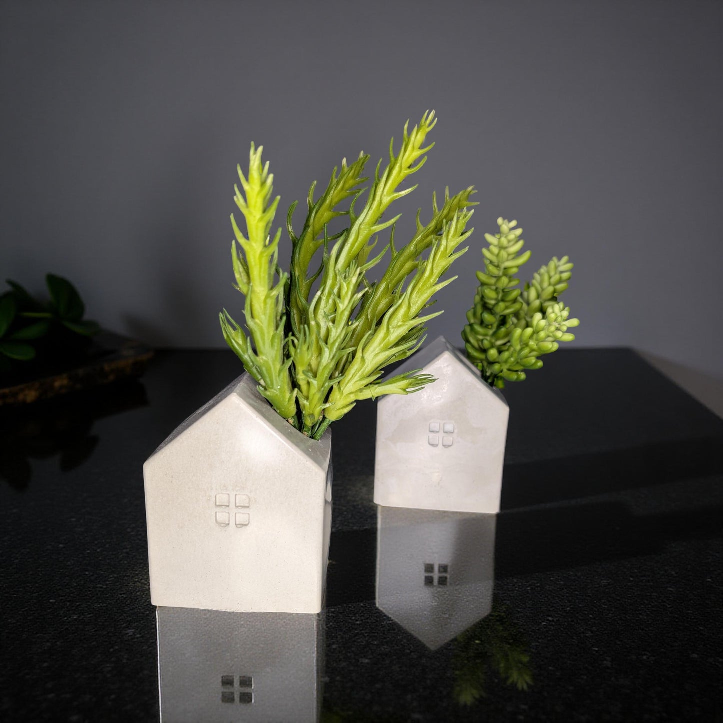 Concrete House Candle Holder & Succulent Planter – Modern Minimalist Decor for Shelf Styling, Nursery, Baby Shower, or Housewarming Gift