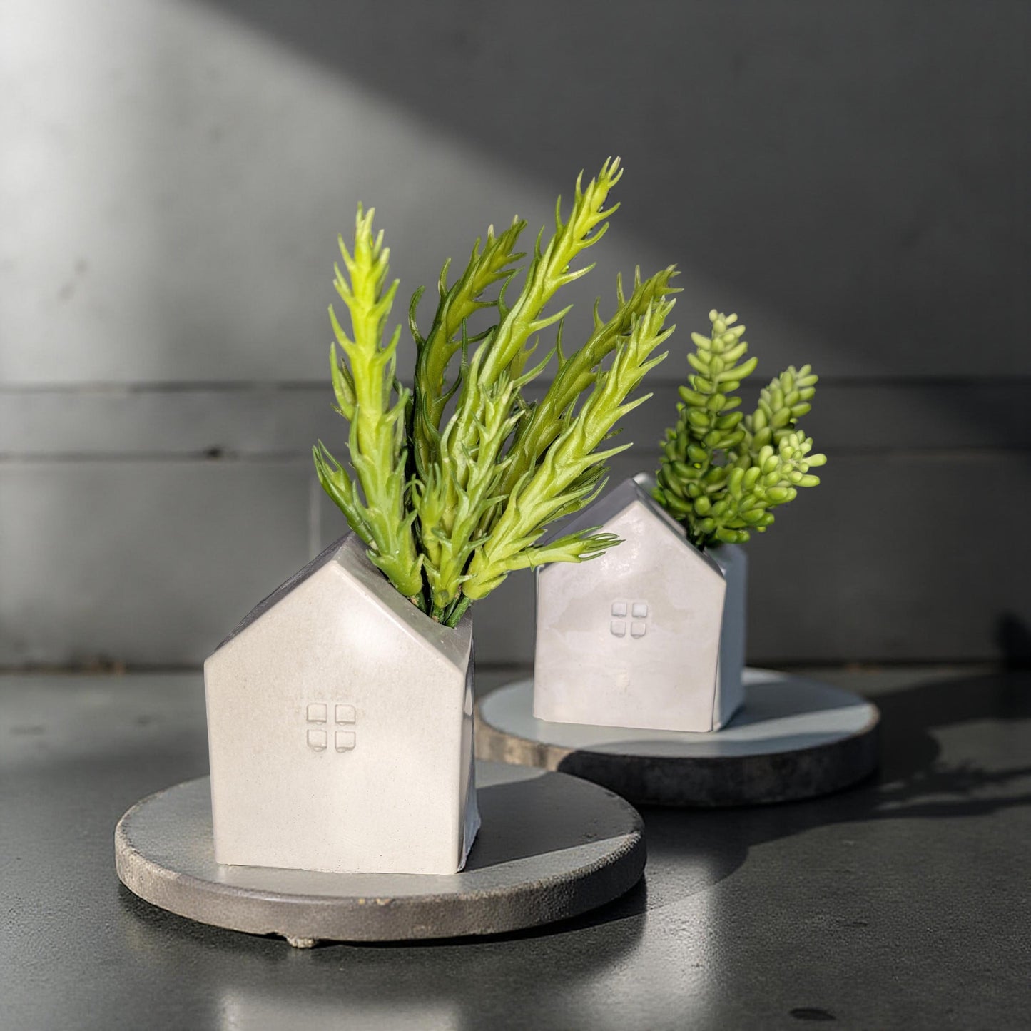 Concrete House Candle Holder & Succulent Planter – Modern Minimalist Decor for Shelf Styling, Nursery, Baby Shower, or Housewarming Gift