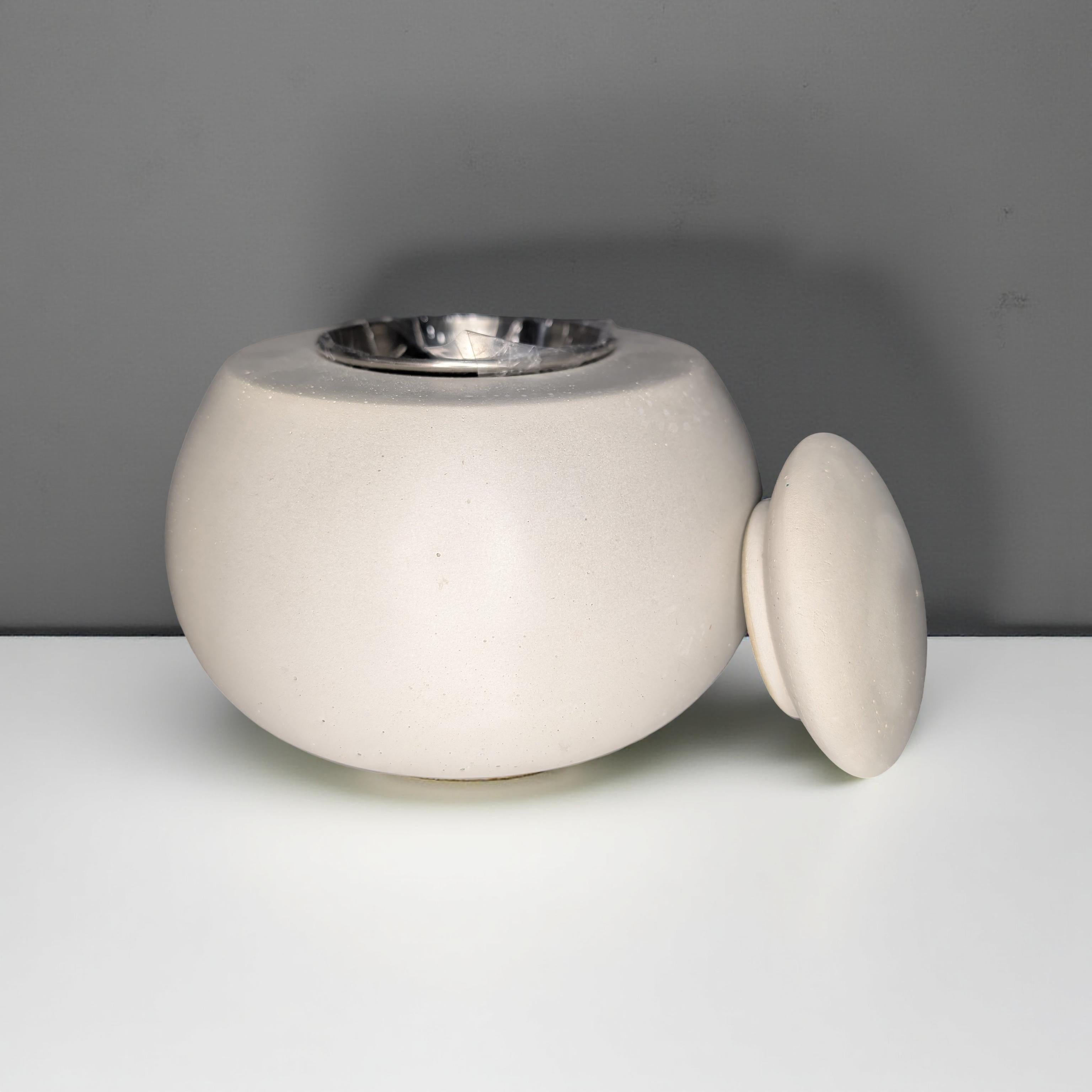 Concrete Tabletop Fire pit – Modern Indoor Outdoor Fire Bowl | Grey or Natural Concrete with Optional Snuffer & Stainless Steel Cup