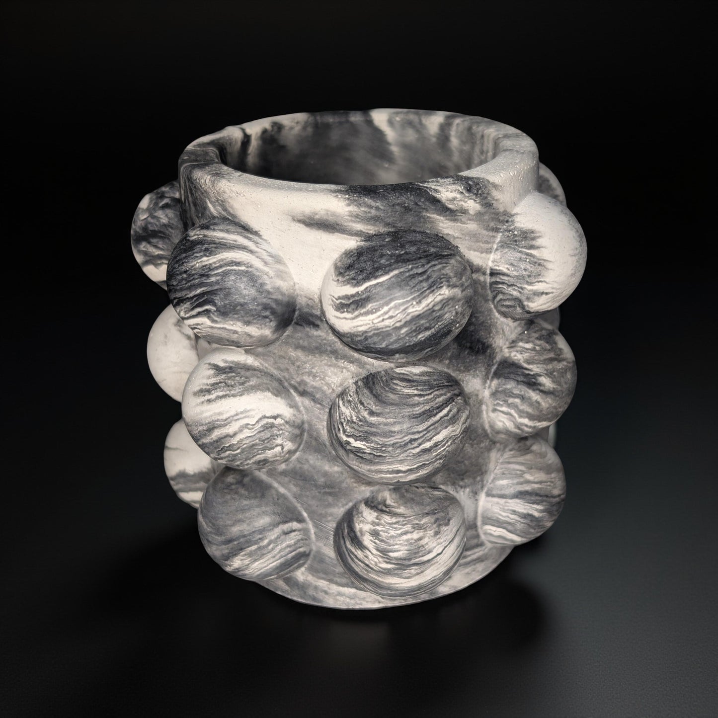 Concrete Bubble Jar – Modern Decorative Storage for Cotton Balls, Cotton Rounds, Pens, and Desk Accessories