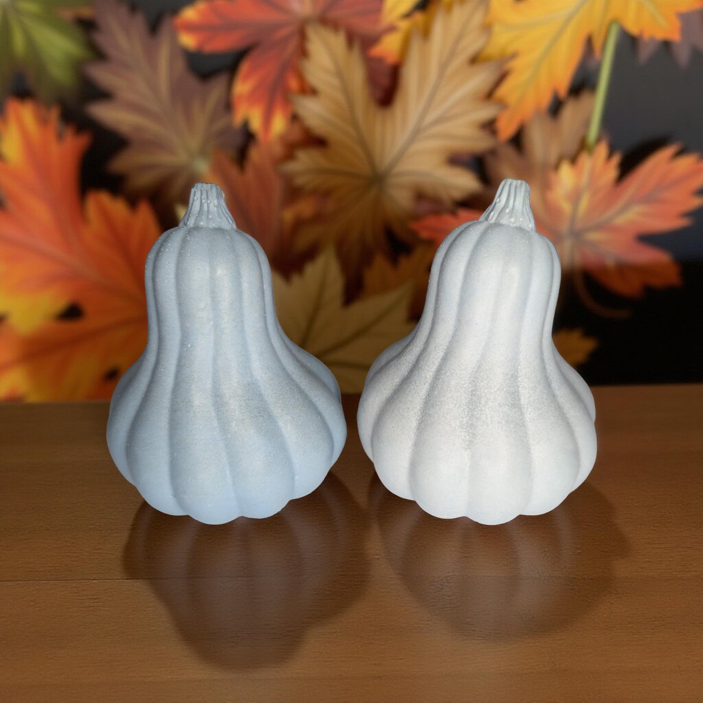 Concrete Fall Gourds – Handmade Decorative Gourds in Orange, Natural Concrete & Blue | Rustic Autumn Home Decor | Buy Individually or as a Bundle