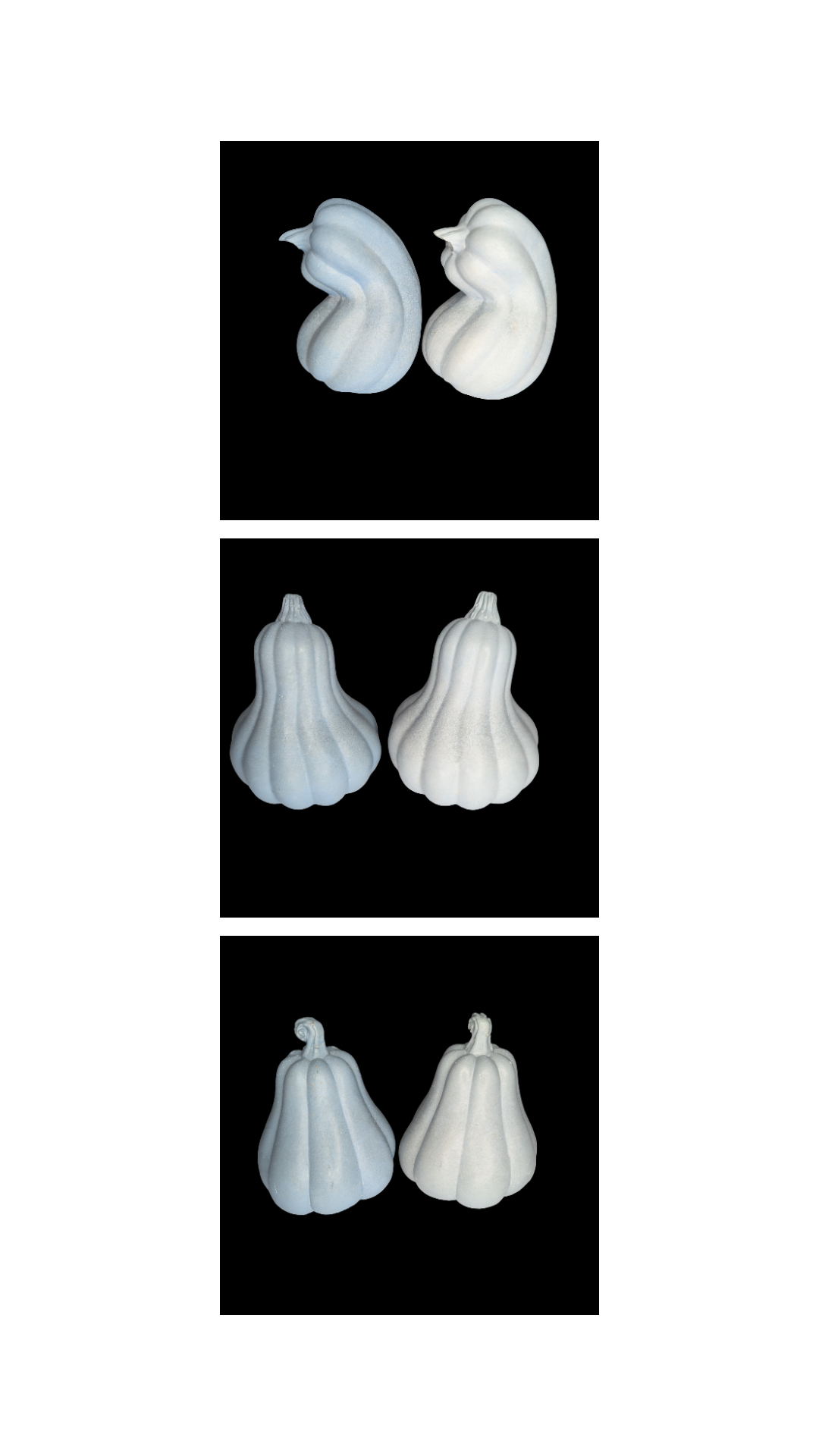 Concrete Fall Gourds – Handmade Decorative Gourds in Orange, Natural Concrete & Blue | Rustic Autumn Home Decor | Buy Individually or as a Bundle