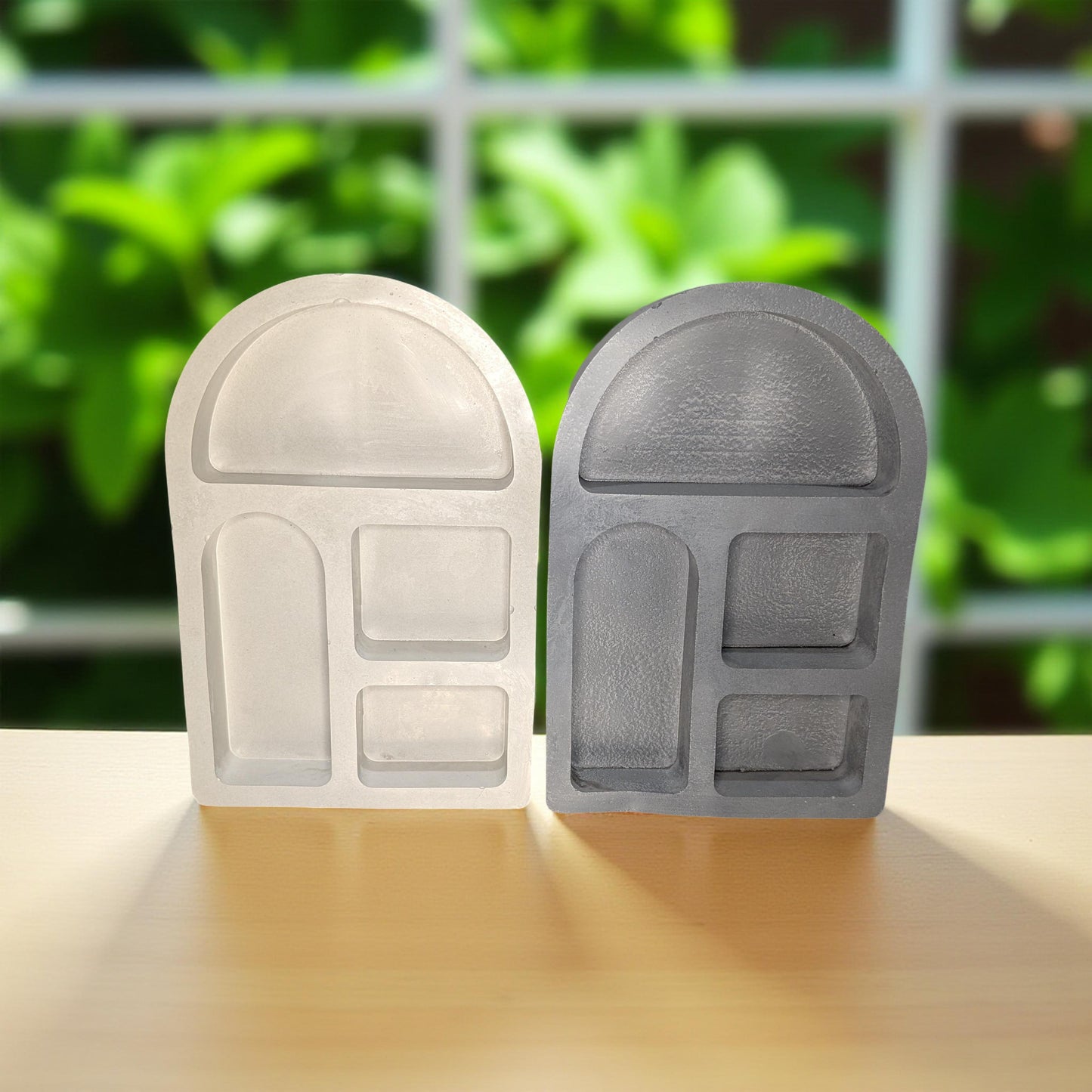 Concrete Arch Shelf – Modern Minimalist Wall Shelf – 8.46” x 5.86” – Gray or Natural Concrete – Small Display Shelf for Home Décor