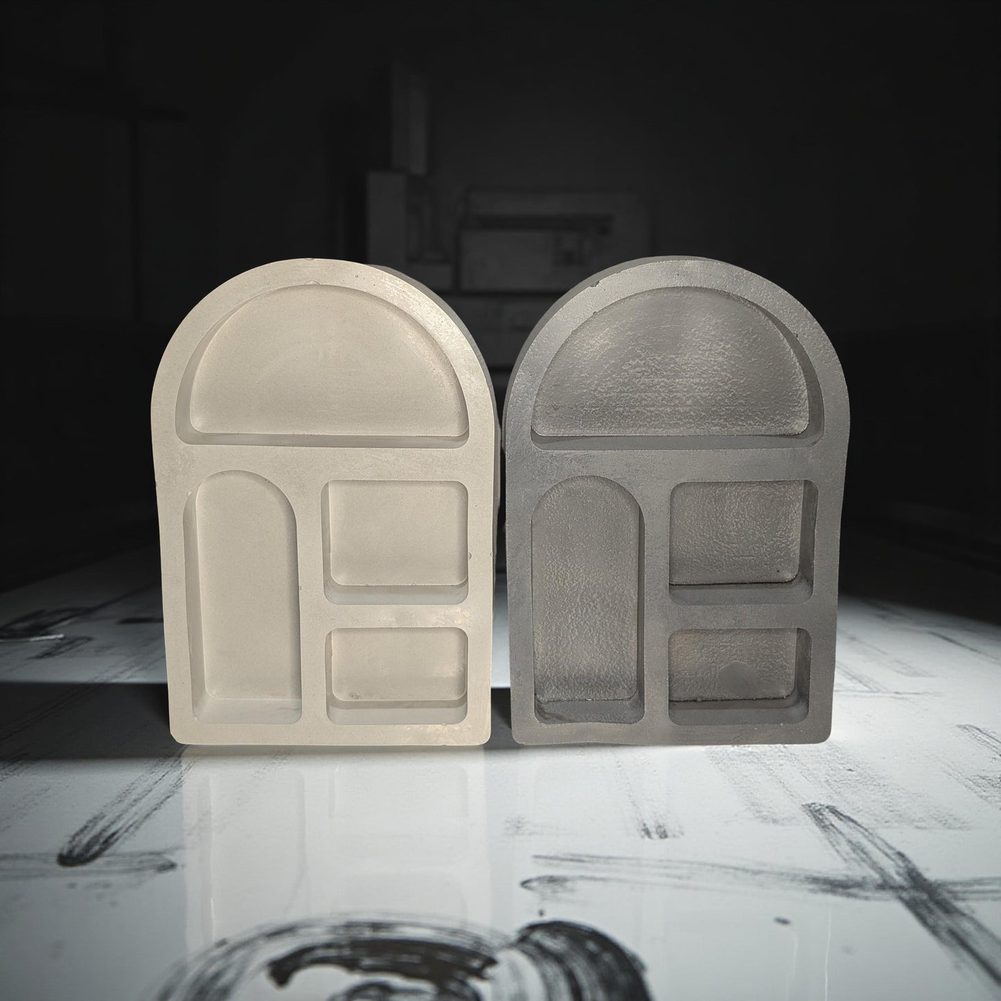 Concrete Arch Shelf – Modern Minimalist Wall Shelf – 8.46” x 5.86” – Gray or Natural Concrete – Small Display Shelf for Home Décor