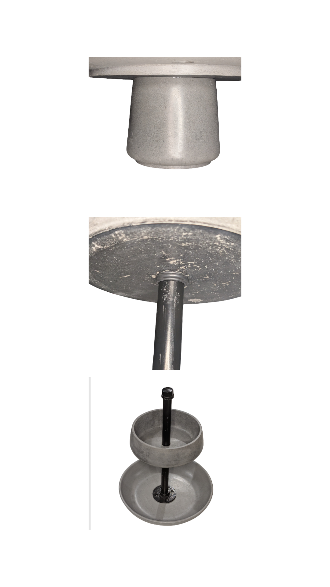 Handmade Concrete Tiered Tray with Adjustable Top | 19" Tall Modern Industrial Display Stand | 2-Tier Concrete Bowl Organizer