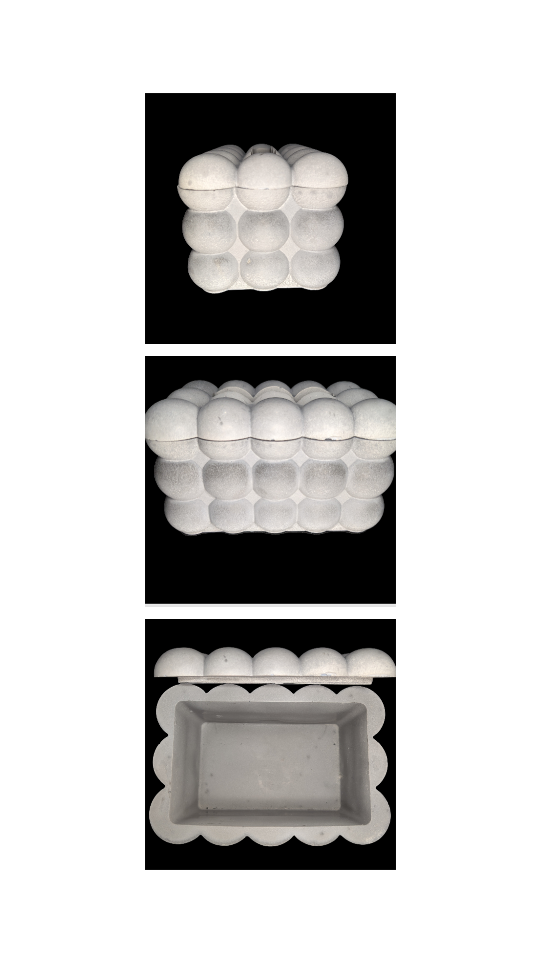 Modern Concrete Bubble Tissue Box | Handmade Minimalist Tissue Holder or Storage Box | Gray Sculptural Home Decor