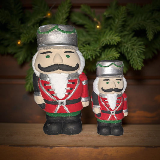 Handmade Concrete Nutcracker Figurines | Paintable or Hand-Painted Christmas Decor | Modern Holiday Shelf Accent | Unique Nutcracker Gift