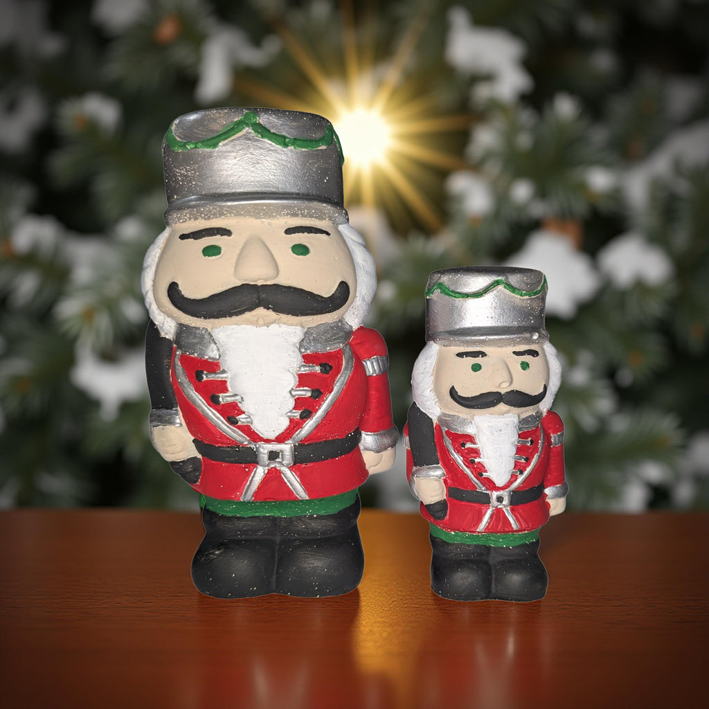Handmade Concrete Nutcracker Figurines | Paintable or Hand-Painted Christmas Decor | Modern Holiday Shelf Accent | Unique Nutcracker Gift