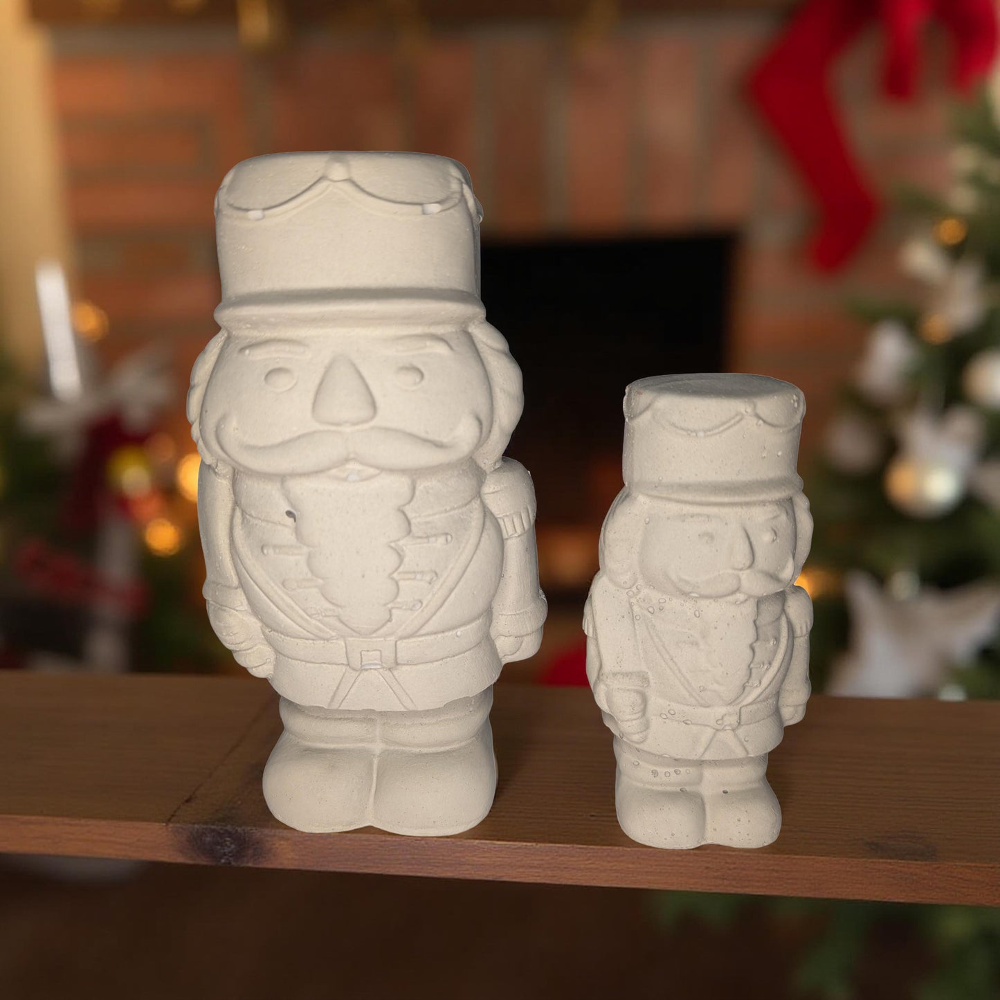 Handmade Concrete Nutcracker Figurines | Paintable or Hand-Painted Christmas Decor | Modern Holiday Shelf Accent | Unique Nutcracker Gift