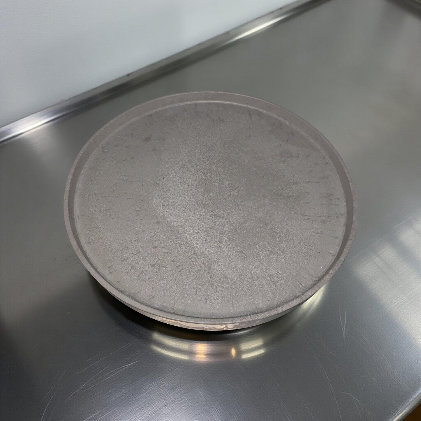 Large 12-Inch Gray Concrete Tray | Modern Minimalist Round Concrete Platter | Handmade Decorative Centerpiece | Concrete Serving Tray for Home Décor
