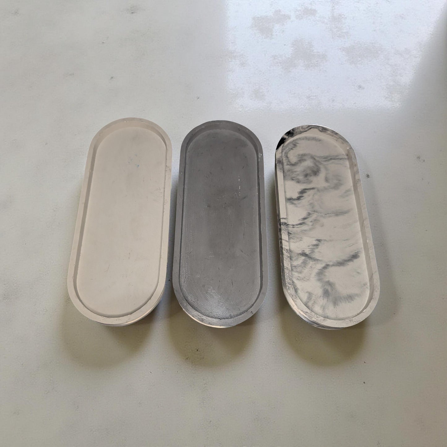 Handmade Oval Concrete Tray – Minimalist Modern Home Décor