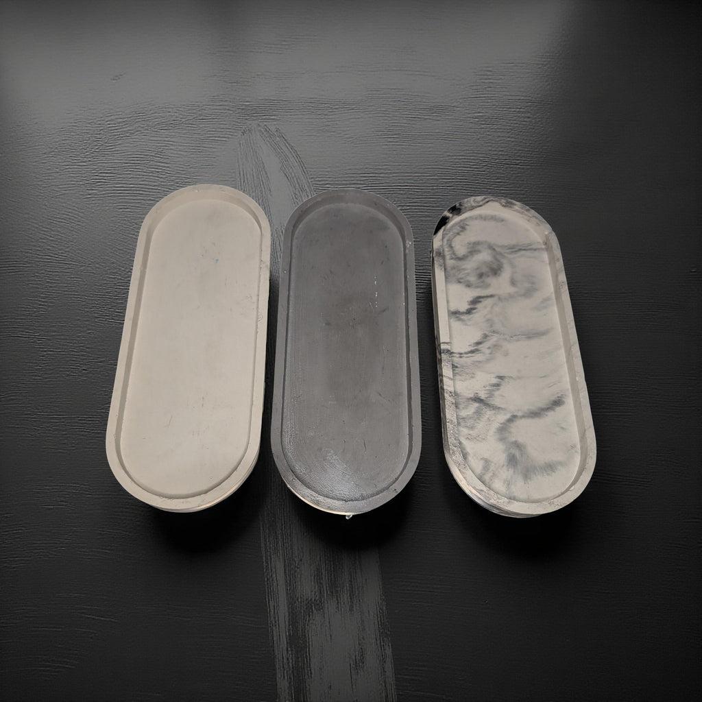 Handmade Oval Concrete Tray – Minimalist Modern Home Décor