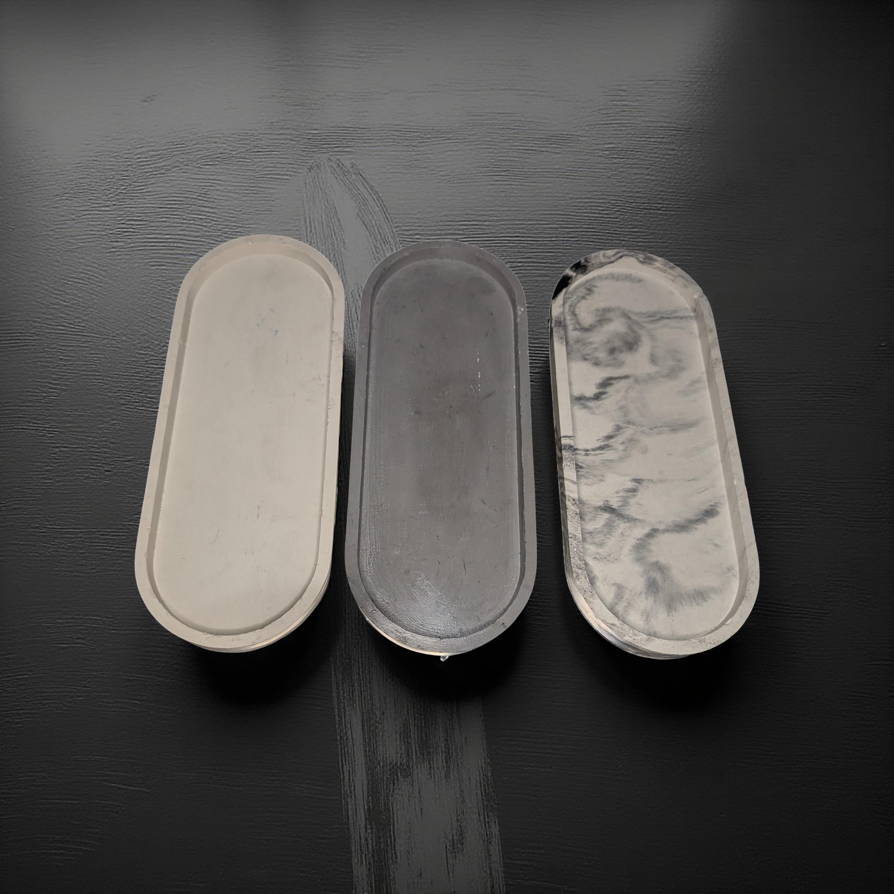Handmade Oval Concrete Tray – Minimalist Modern Home Décor