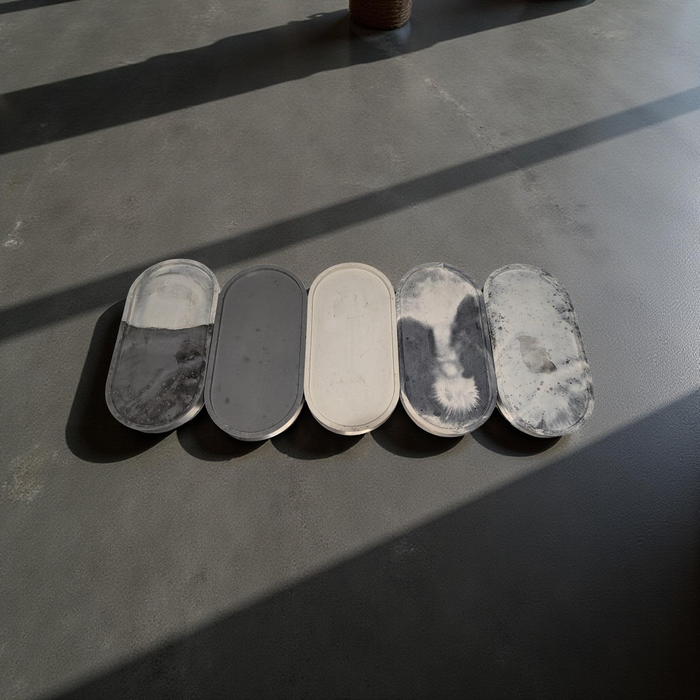 Handmade Oval Concrete Tray – Minimalist Modern Home Décor