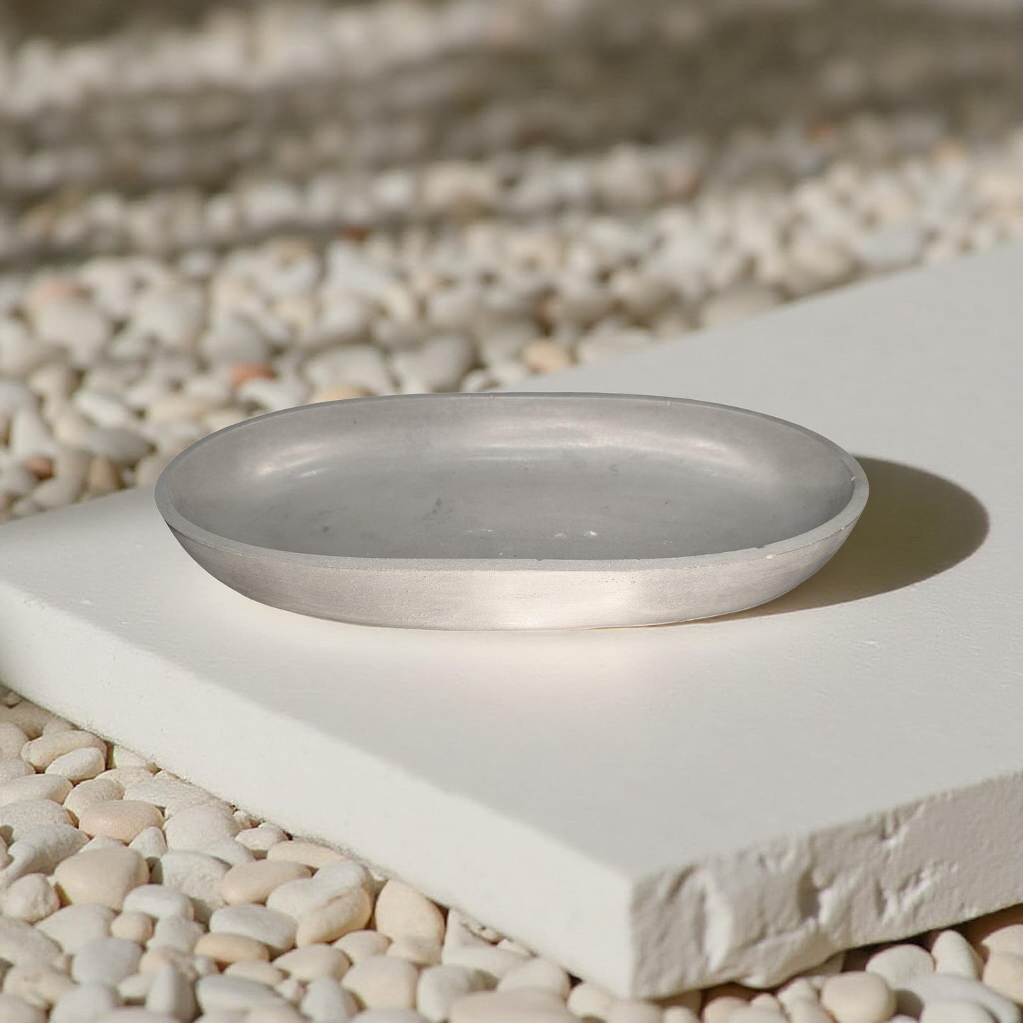 Handmade Oval Concrete Bowl Candle – 3 Wick Soy Candle or Decorative Vessel