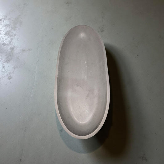 Handmade Oval Concrete Bowl Candle – 3 Wick Soy Candle or Decorative Vessel