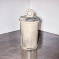 Minimalist Concrete 4.5" Storage Jar with Ring Lid - Industrial Grey or Marble Canister -Modern Bathroom Organizer & Office Desk Decor