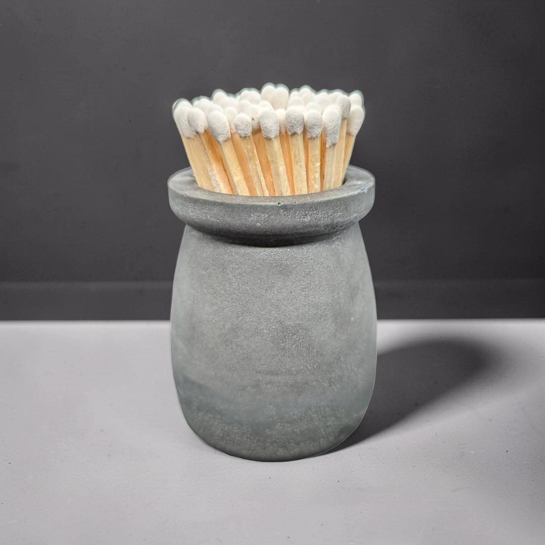 Minimalist Concrete Match Striker Jar including Matches | Modern Candle Accessory | Unique Birthday or New Home Gift | Housewarming Gifts