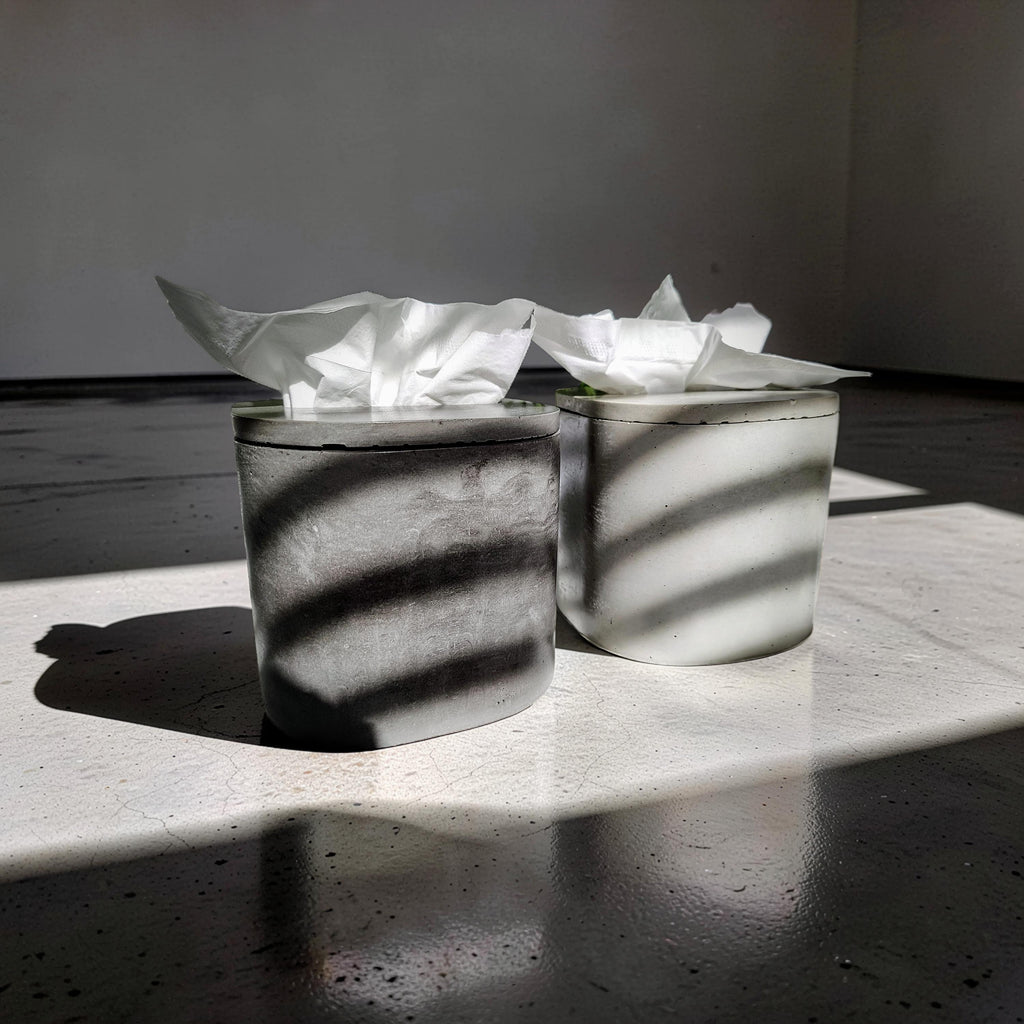Modern Concrete Tissue Box, Minimalist Vanity Decor, Reusable Facial Tissue Dispenser, Industrial Bathroom Accessories,Refillable Tissue Box