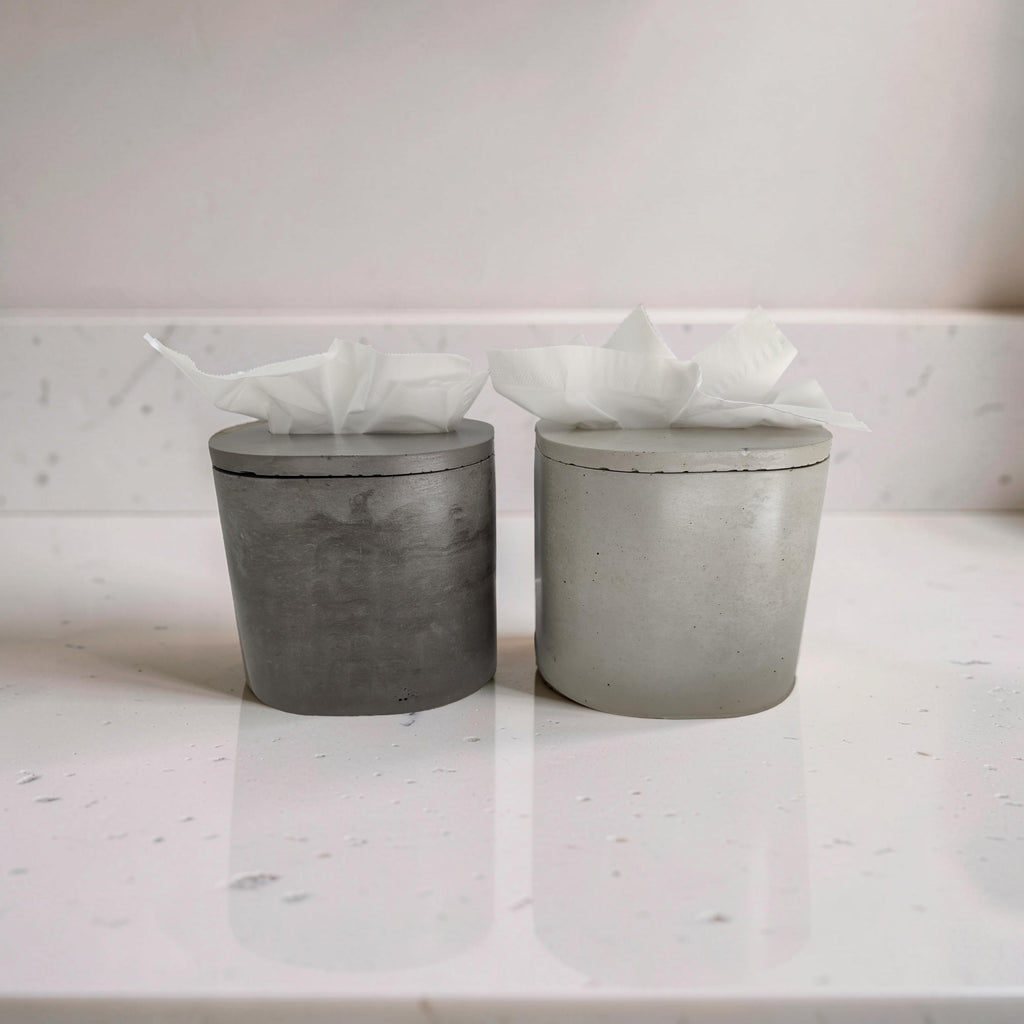 Modern Concrete Tissue Box, Minimalist Vanity Decor, Reusable Facial Tissue Dispenser, Industrial Bathroom Accessories,Refillable Tissue Box