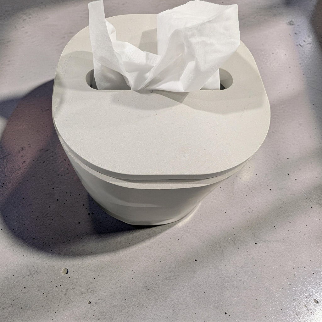 Modern Concrete Tissue Box, Minimalist Vanity Decor, Reusable Facial Tissue Dispenser, Industrial Bathroom Accessories,Refillable Tissue Box