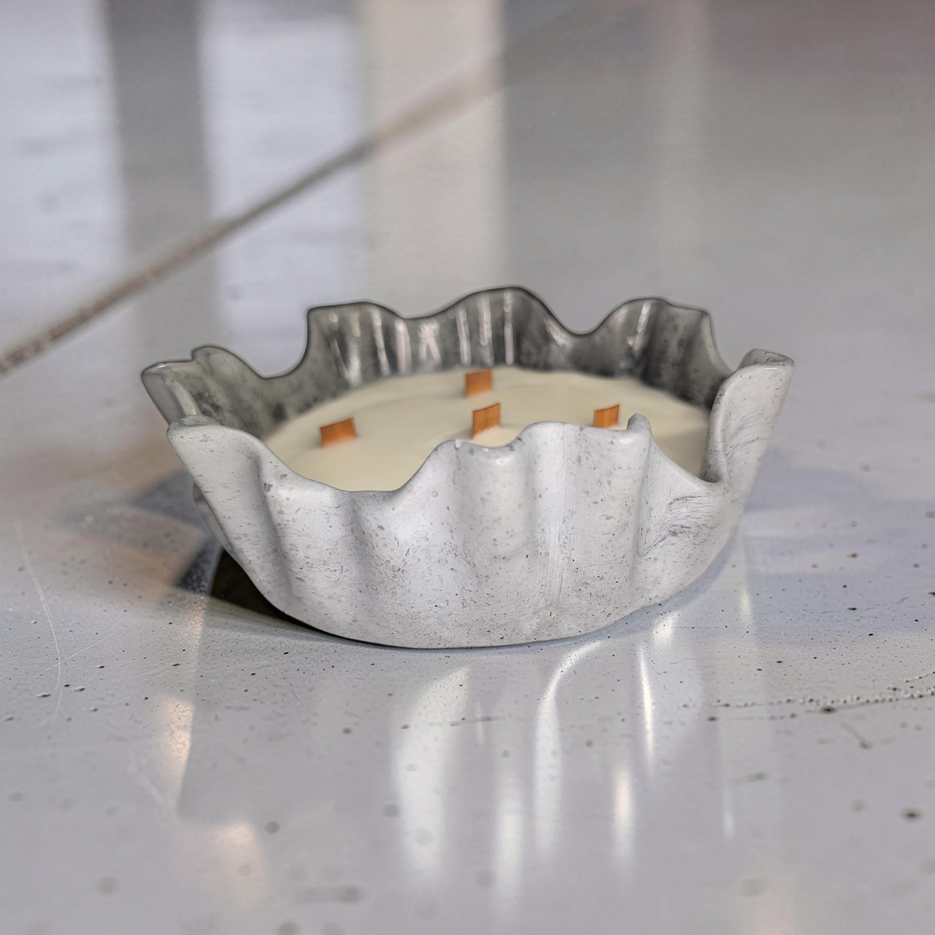 Luxury 5-Wick Concrete Candle Bowl – Chanel No. 5 Inspired Scent