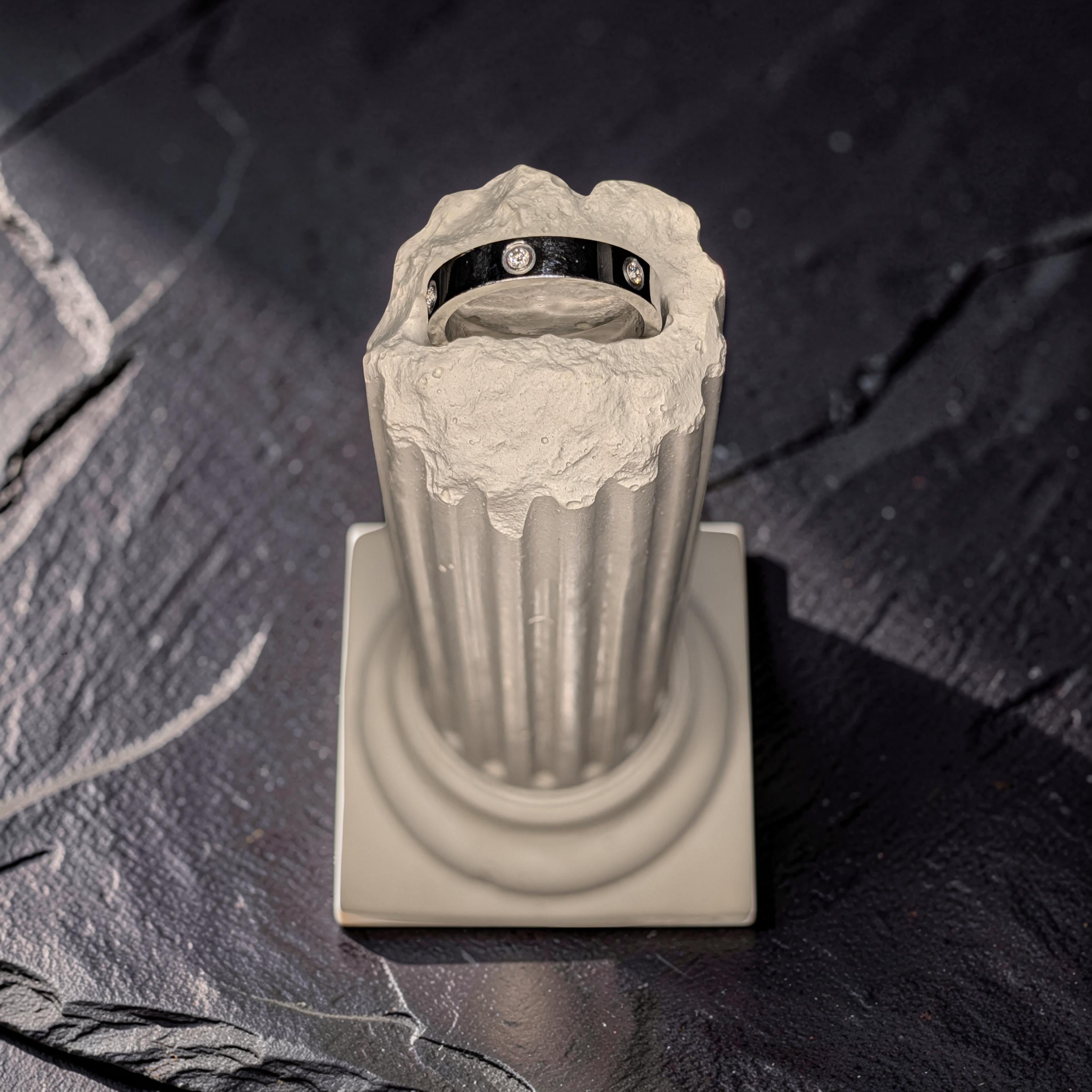 Concrete Column Ring Holder • Roman Pillar Jewelry Display • Ancient Greece Styling Flat Lay Prop for Wedding Photography • Minimalist Ring Stand