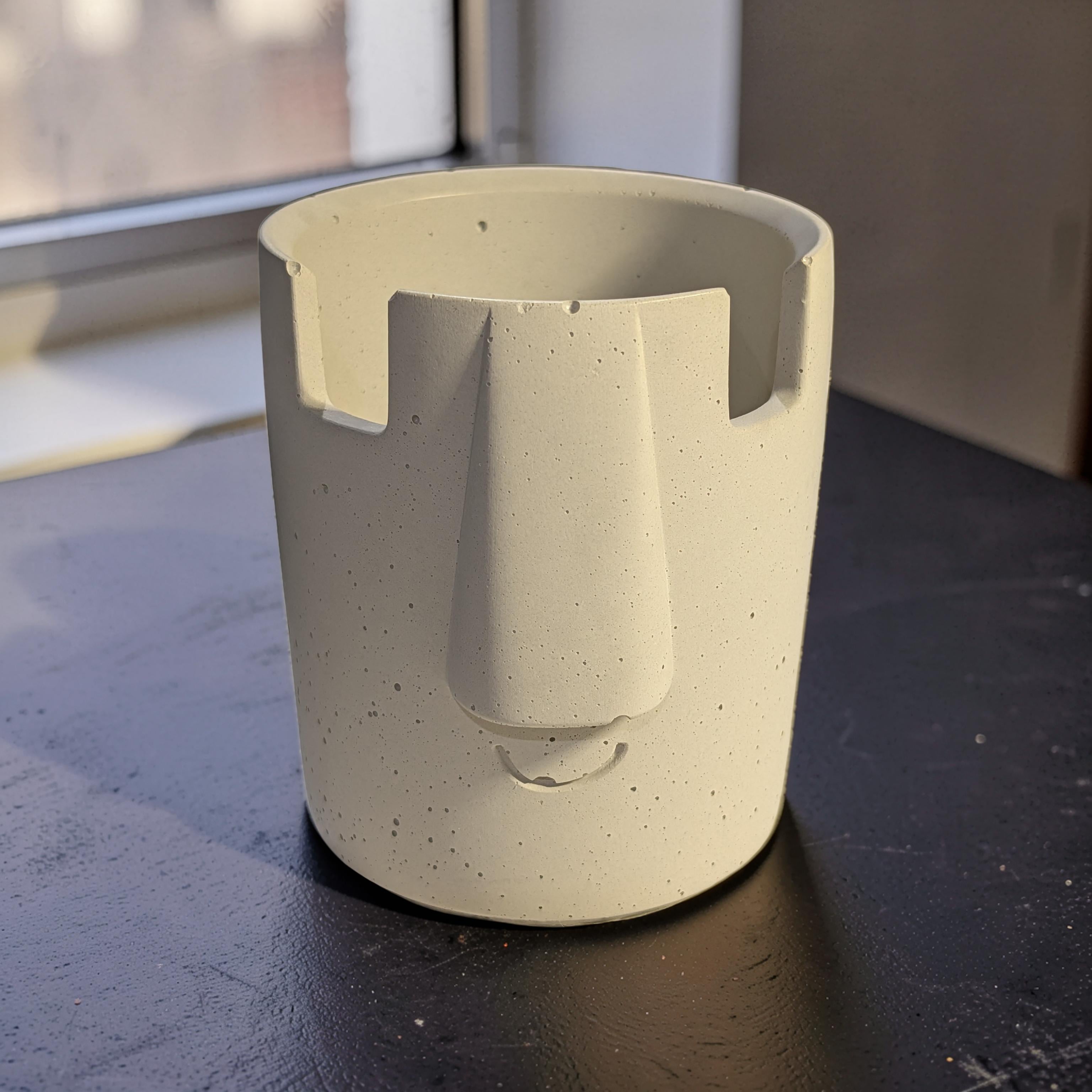 Concrete Glasses Holder & Pencil Cup, Minimalist Face Glasses Stand, Unique Modern Desk Organizer, Eyeglass Stand, Cute Teacher Gift