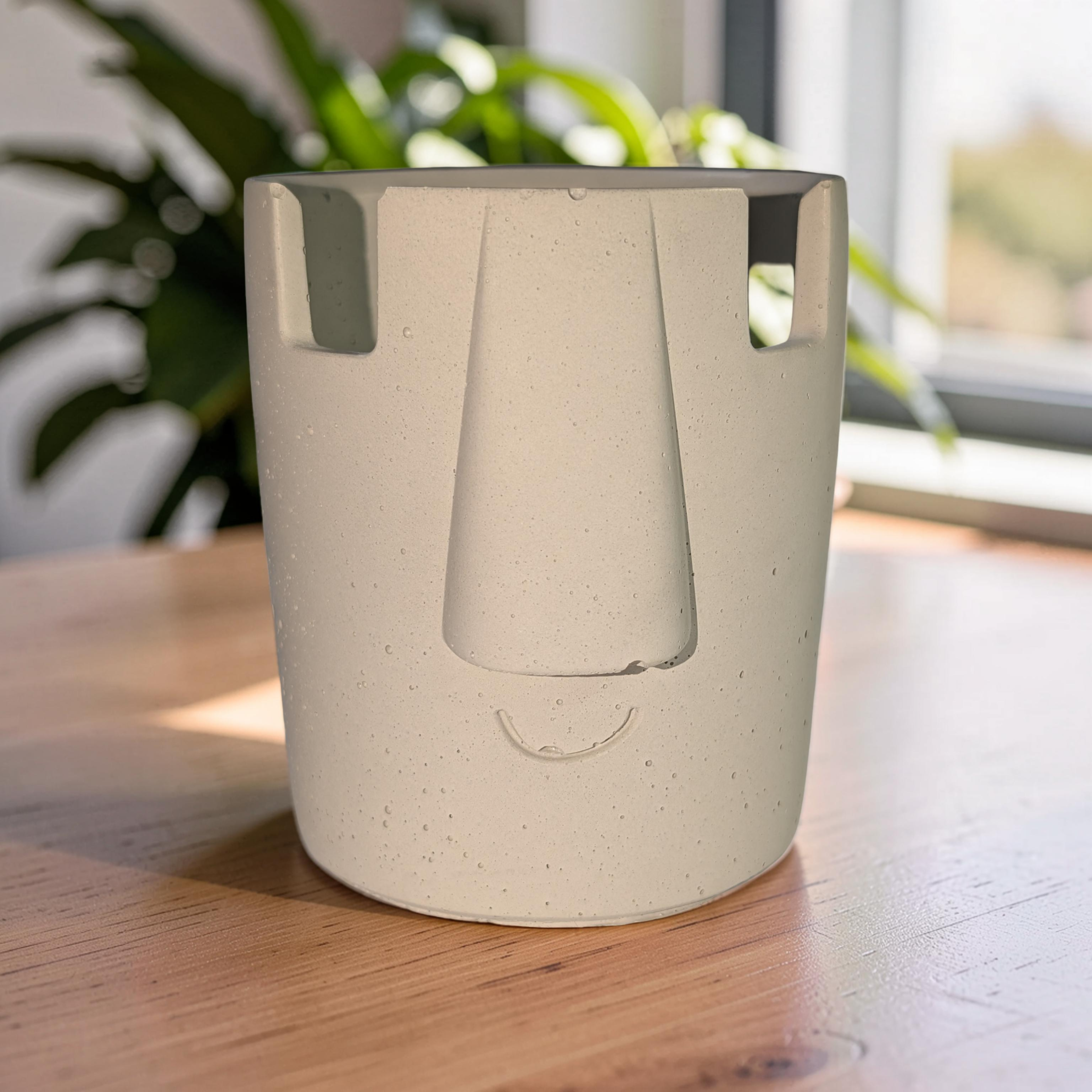 Concrete Glasses Holder & Pencil Cup, Minimalist Face Glasses Stand, Unique Modern Desk Organizer, Eyeglass Stand, Cute Teacher Gift