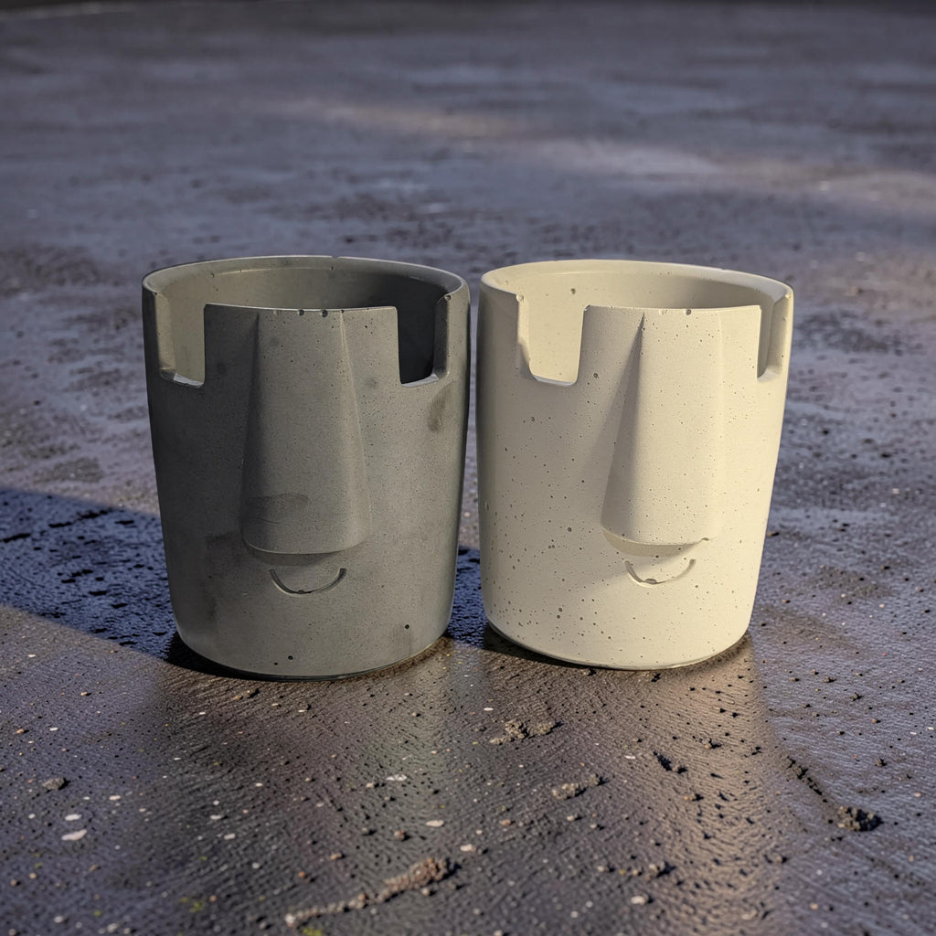 Concrete Glasses Holder & Pencil Cup, Minimalist Face Glasses Stand, Unique Modern Desk Organizer, Eyeglass Stand, Cute Teacher Gift