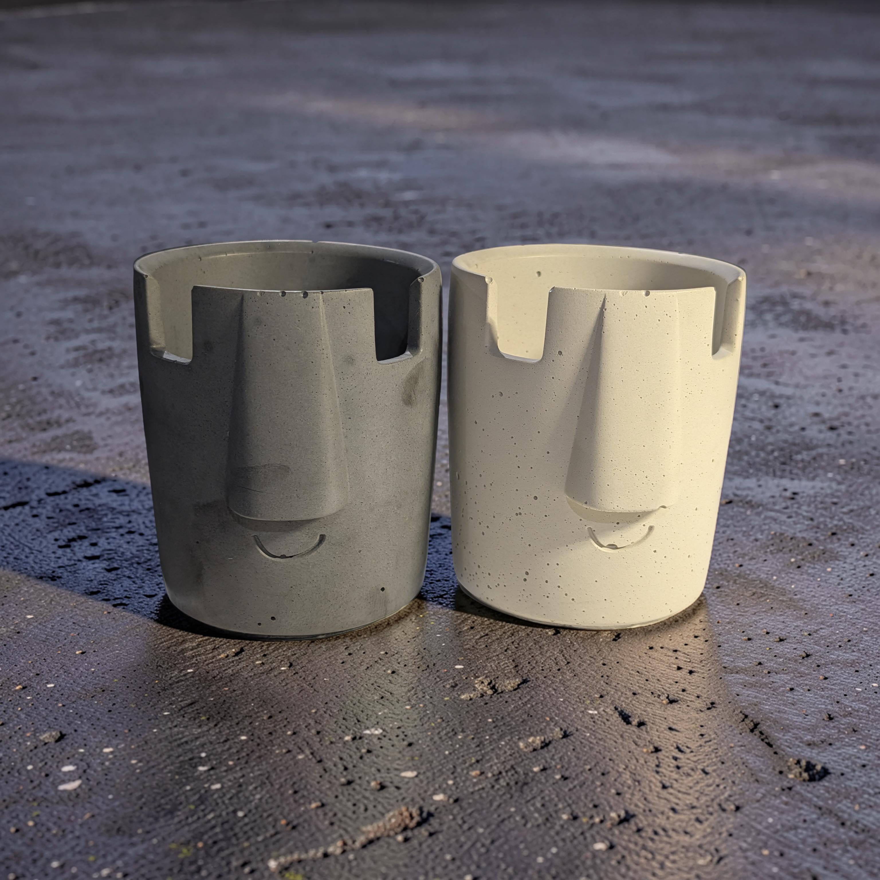 Concrete Glasses Holder & Pencil Cup, Minimalist Face Glasses Stand, Unique Modern Desk Organizer, Eyeglass Stand, Cute Teacher Gift