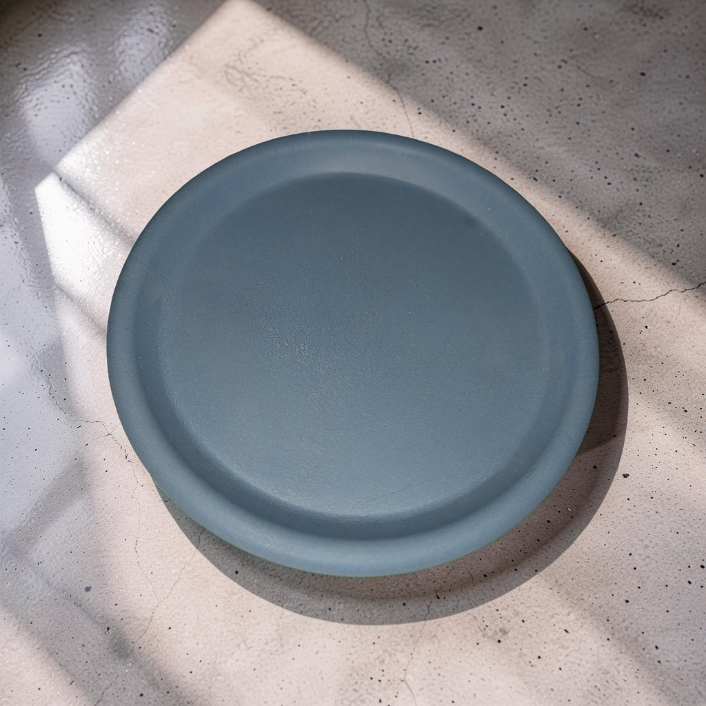 Small Concrete Catchall Tray - 4.7 Inch Round Jewelry Dish, Plant Saucer, Minimalist Key & Ring Holder, Modern Candle Plate, Desk Organizer