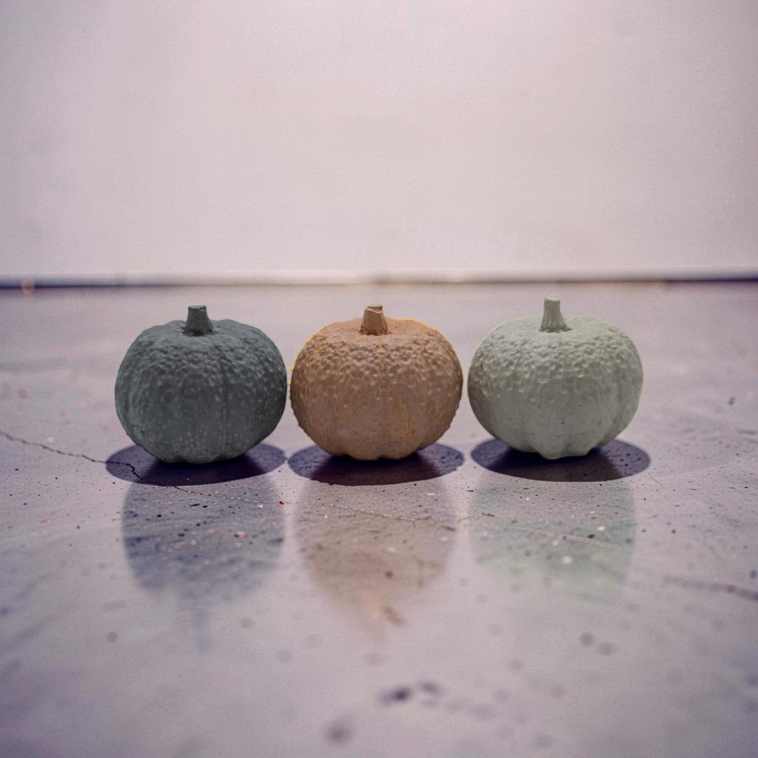 Mini Concrete Pumpkin - Small Autumn Figurine Decor, Hand Poured Modern Fall Table Accent, Tiered Tray Halloween Decor, Single or Mix Match