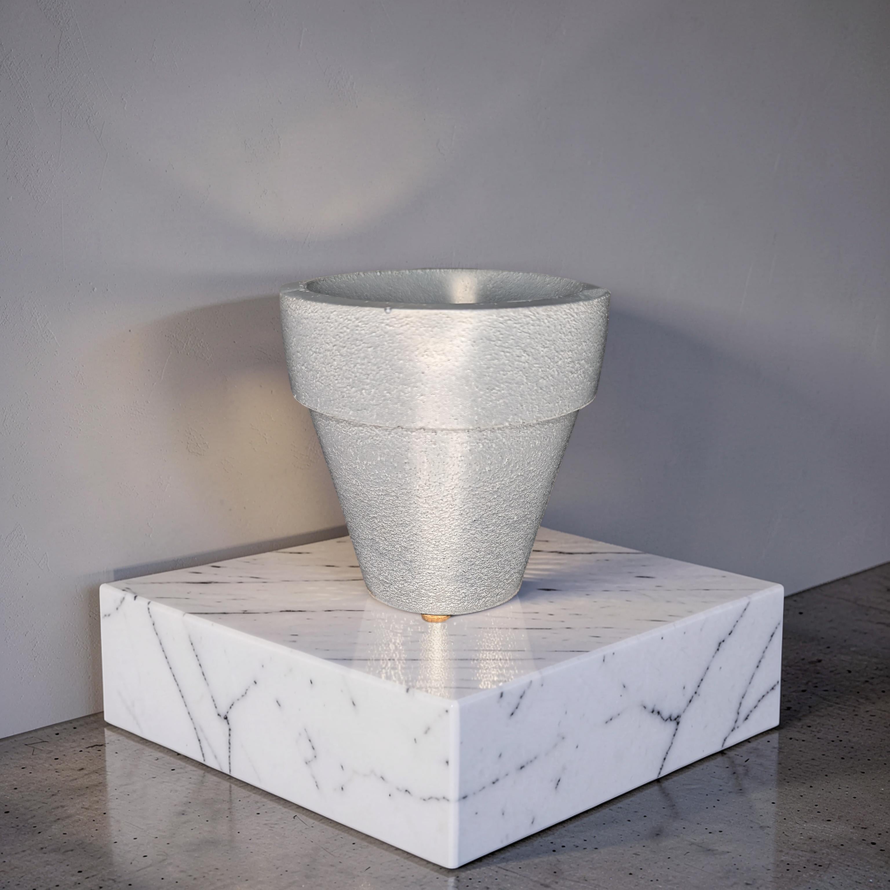 3.7" Concrete Succulent Planter, Small Modern Plant Pot with Drainage Option, Minimalist Indoor Flower Pot, 3.6" Tall Cement Pot