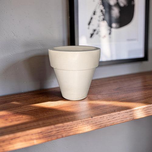 3.7" Concrete Succulent Planter, Small Modern Plant Pot with Drainage Option, Minimalist Indoor Flower Pot, 3.6" Tall Cement Pot
