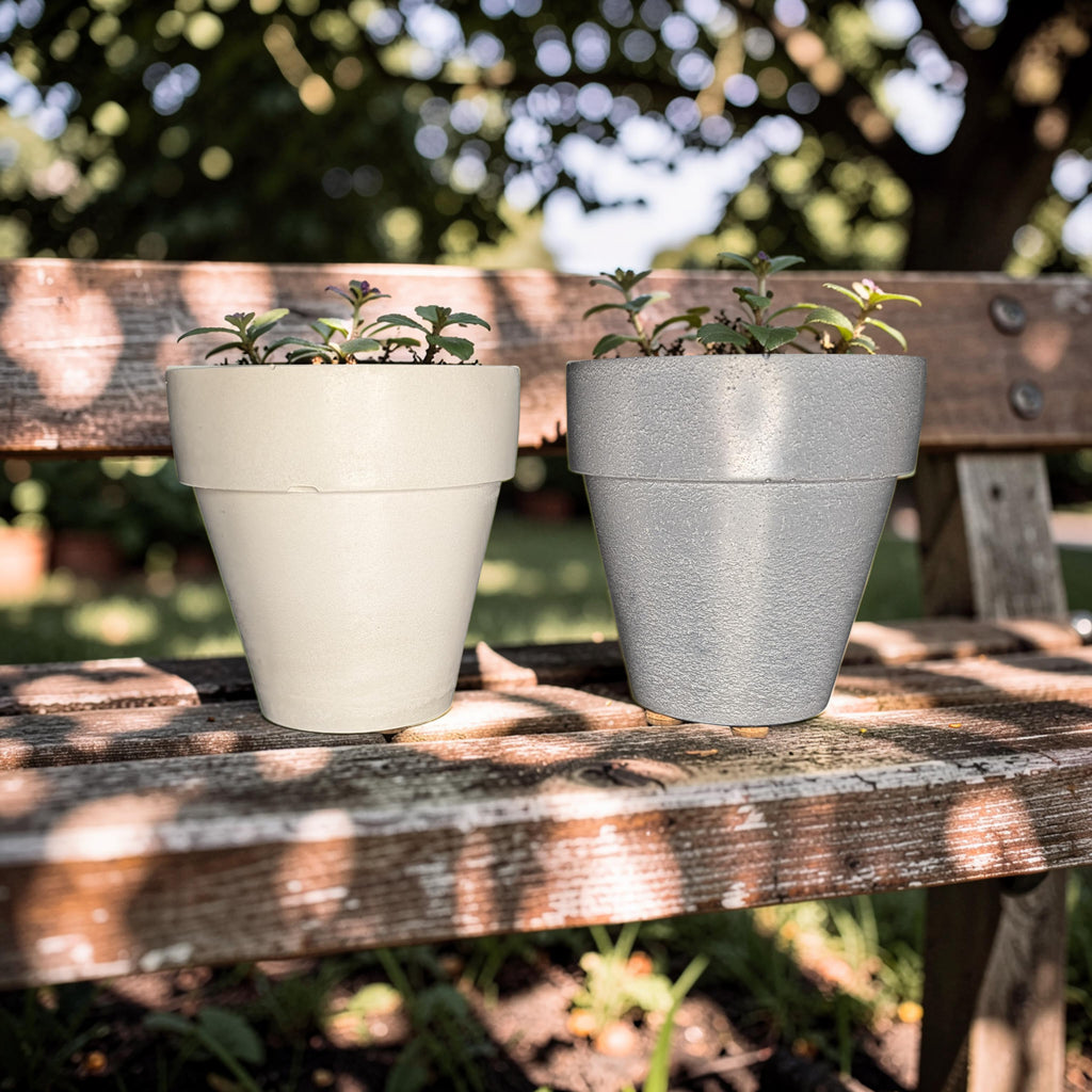 3.7" Concrete Succulent Planter, Small Modern Plant Pot with Drainage Option, Minimalist Indoor Flower Pot, 3.6" Tall Cement Pot