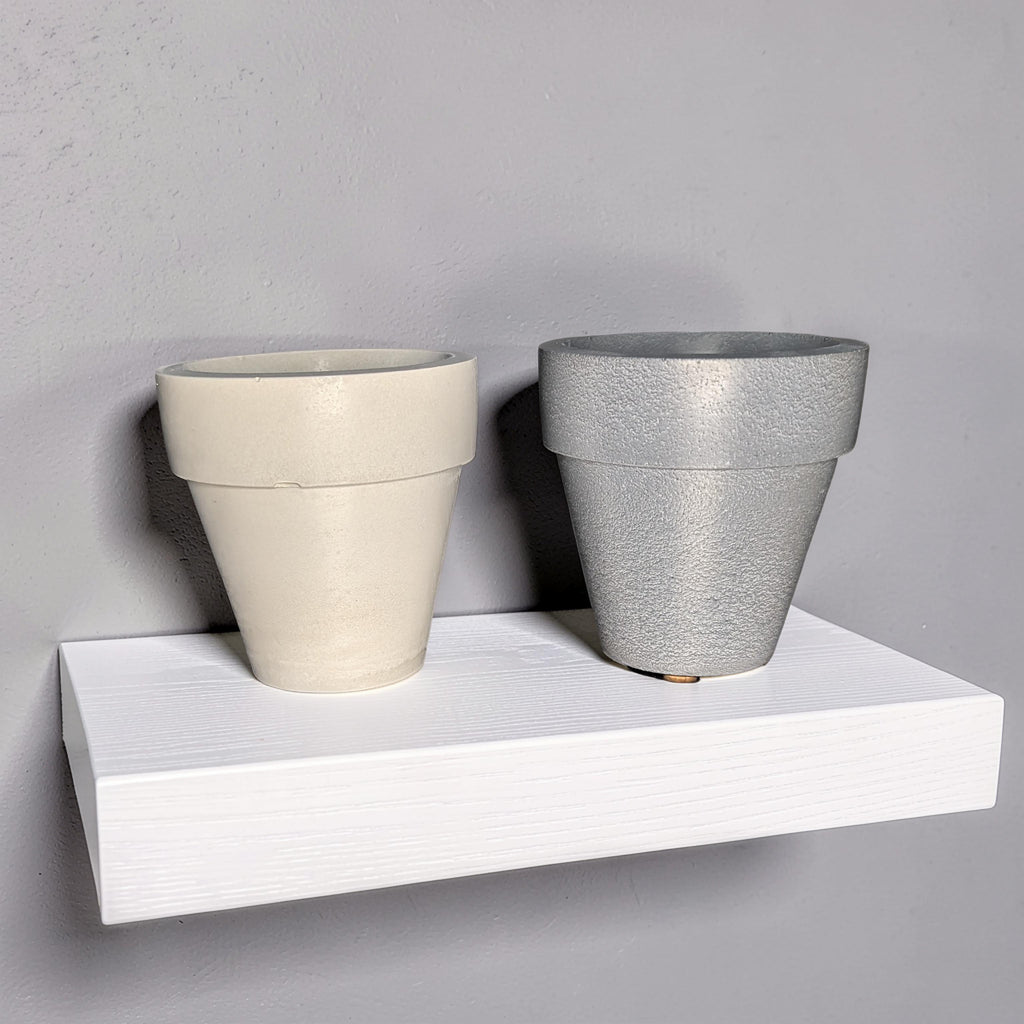 3.7" Concrete Succulent Planter, Small Modern Plant Pot with Drainage Option, Minimalist Indoor Flower Pot, 3.6" Tall Cement Pot