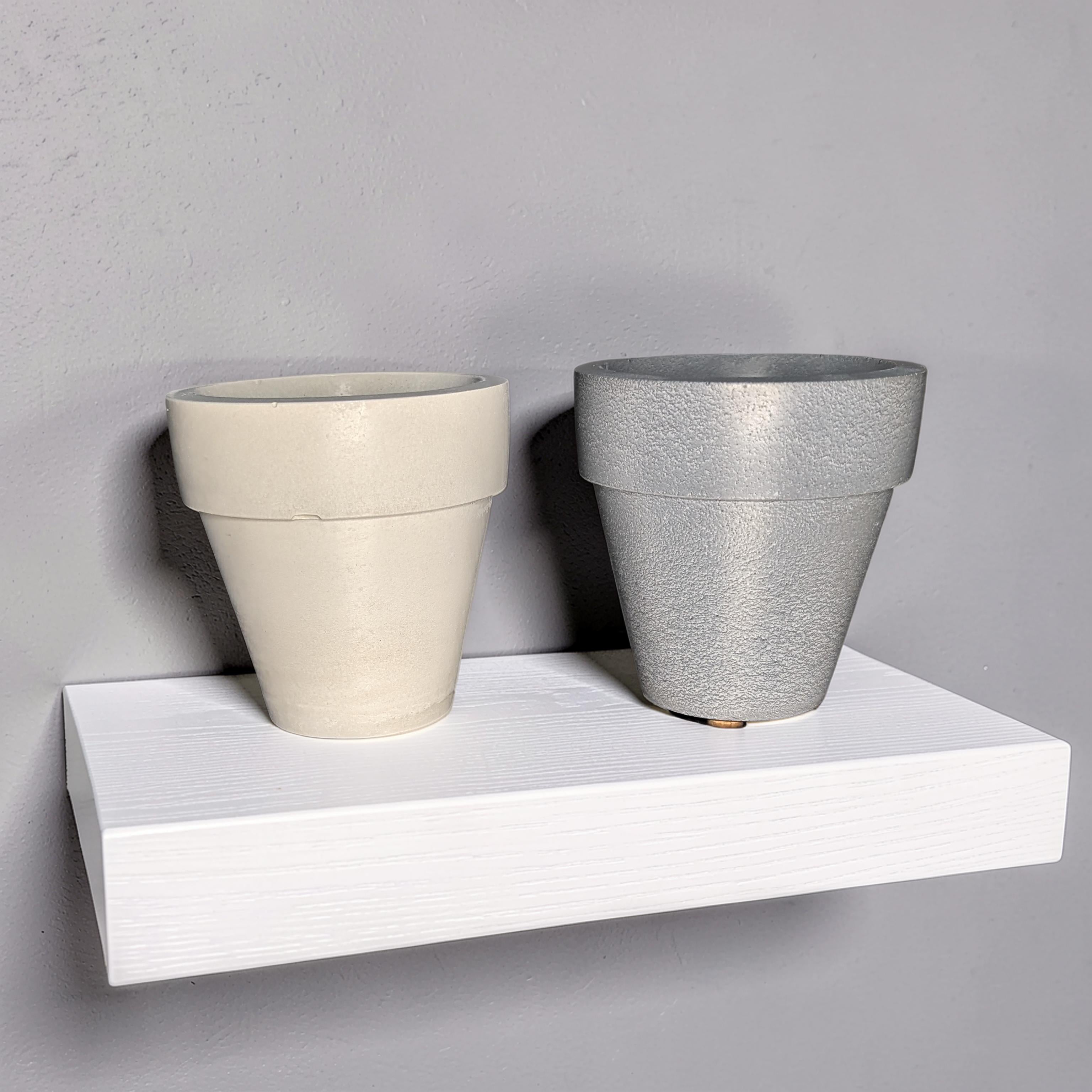 3.7" Concrete Succulent Planter, Small Modern Plant Pot with Drainage Option, Minimalist Indoor Flower Pot, 3.6" Tall Cement Pot