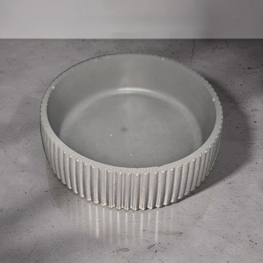 Fluted Concrete Bowl Planter, Modern Ribbed Succulent Pot, Minimalist Grey Catchall Dish, Trinket Key Holder, Nordic Tabletop Home Decor