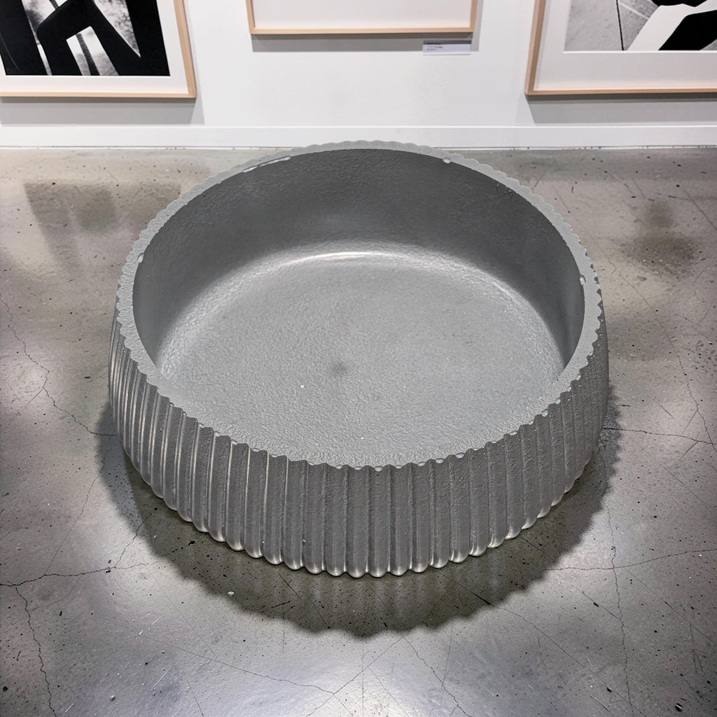 Fluted Concrete Bowl Planter, Modern Ribbed Succulent Pot, Minimalist Grey Catchall Dish, Trinket Key Holder, Nordic Tabletop Home Decor