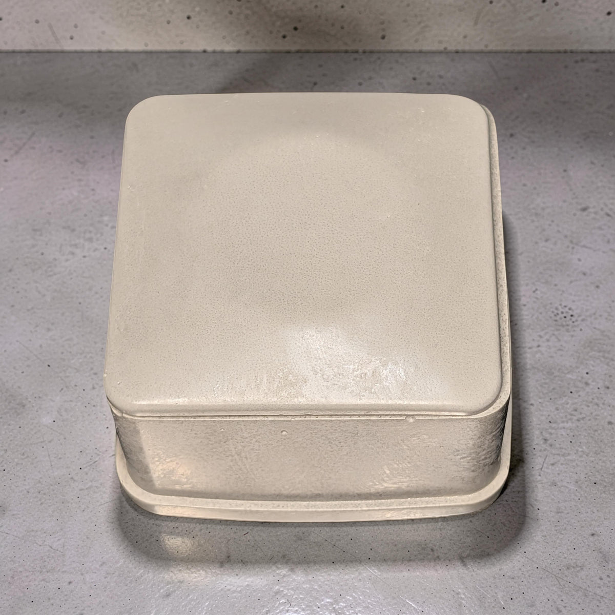 Concrete Jewelry Box with Lid, 3.15" Minimalist Trinket Box, Modern Square Cement Catchall, Ring Dish & Keepsake Container, Desk Organizer