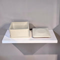 Concrete Jewelry Box with Lid, 3.15" Minimalist Trinket Box, Modern Square Cement Catchall, Ring Dish & Keepsake Container, Desk Organizer