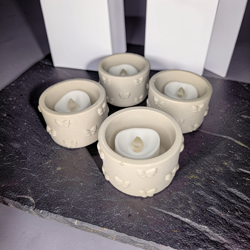 Concrete Bow Candle Holder, Cute Coquette Mini Planter, Aesthetic Tea Light Votive Holder, Small Desk Organizer & Catchall Dish, Ribbon Decor