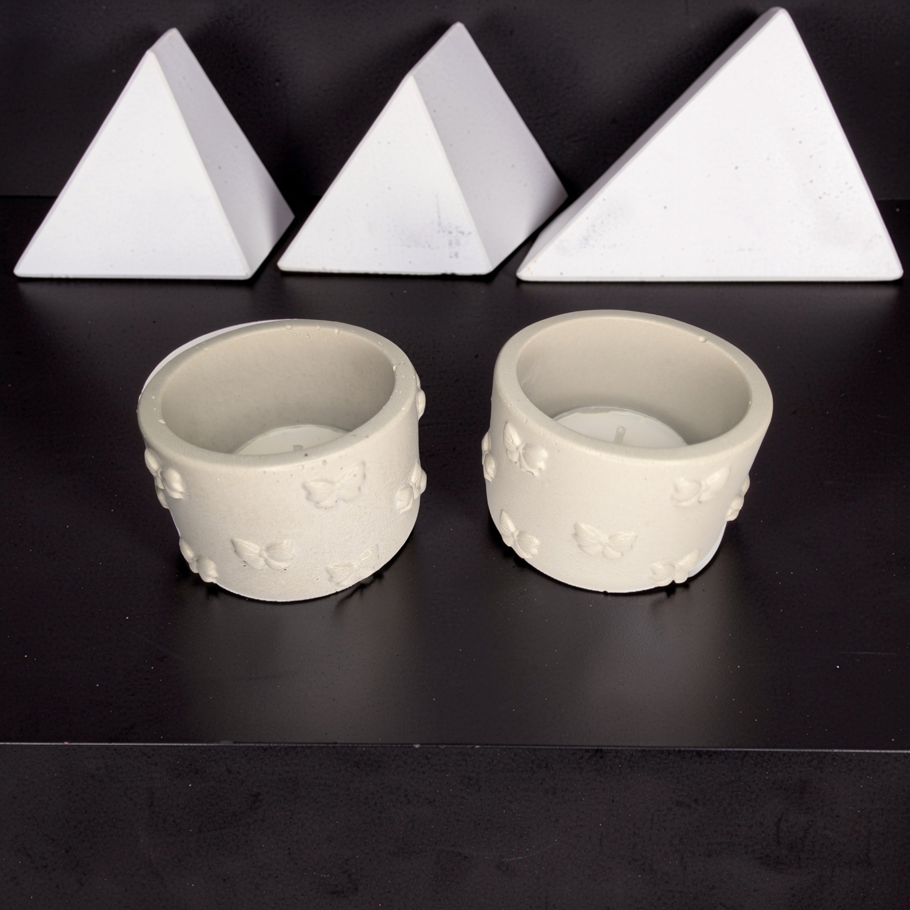 Concrete Bow Candle Holder, Cute Coquette Mini Planter, Aesthetic Tea Light Votive Holder, Small Desk Organizer & Catchall Dish, Ribbon Decor