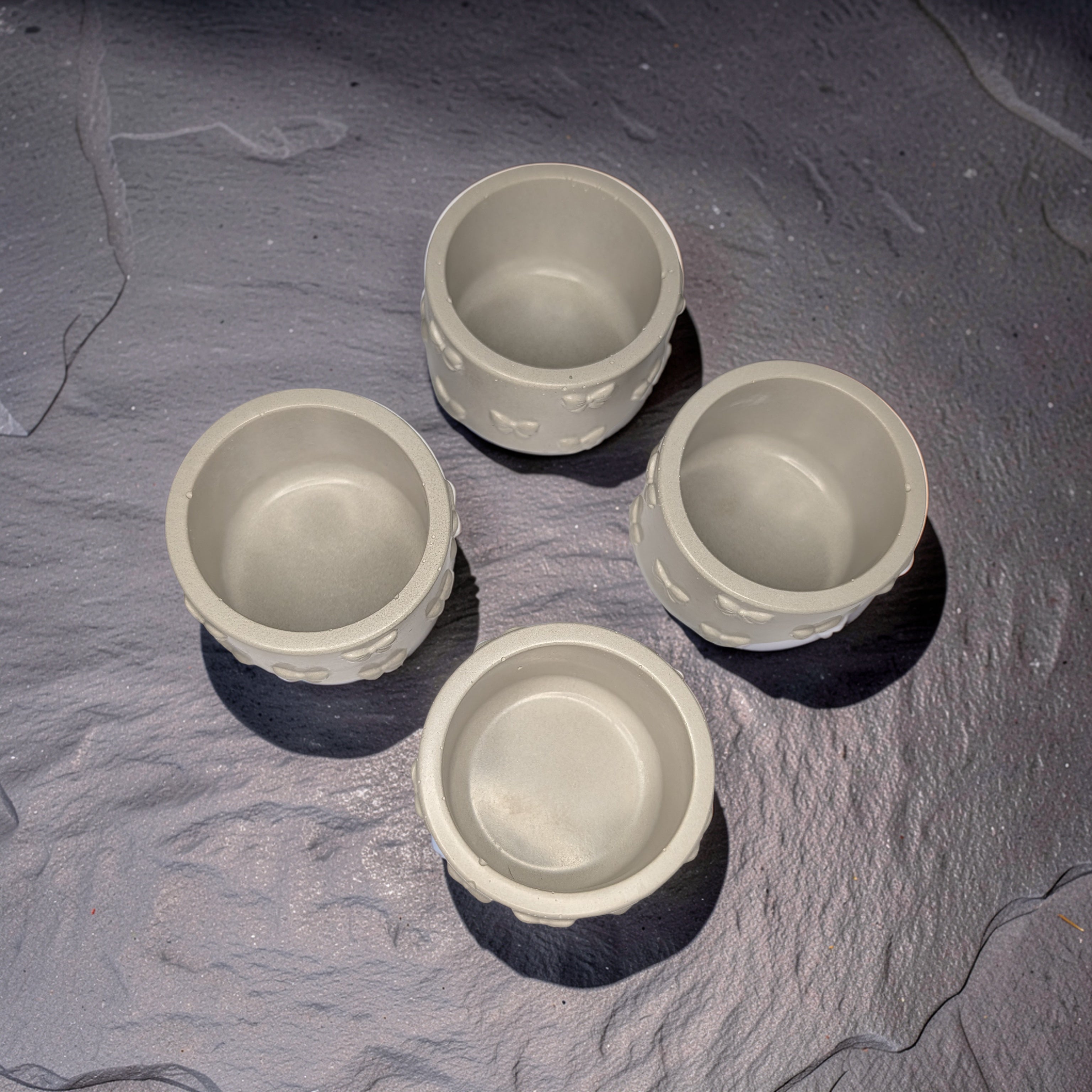 Concrete Bow Candle Holder, Cute Coquette Mini Planter, Aesthetic Tea Light Votive Holder, Small Desk Organizer & Catchall Dish, Ribbon Decor