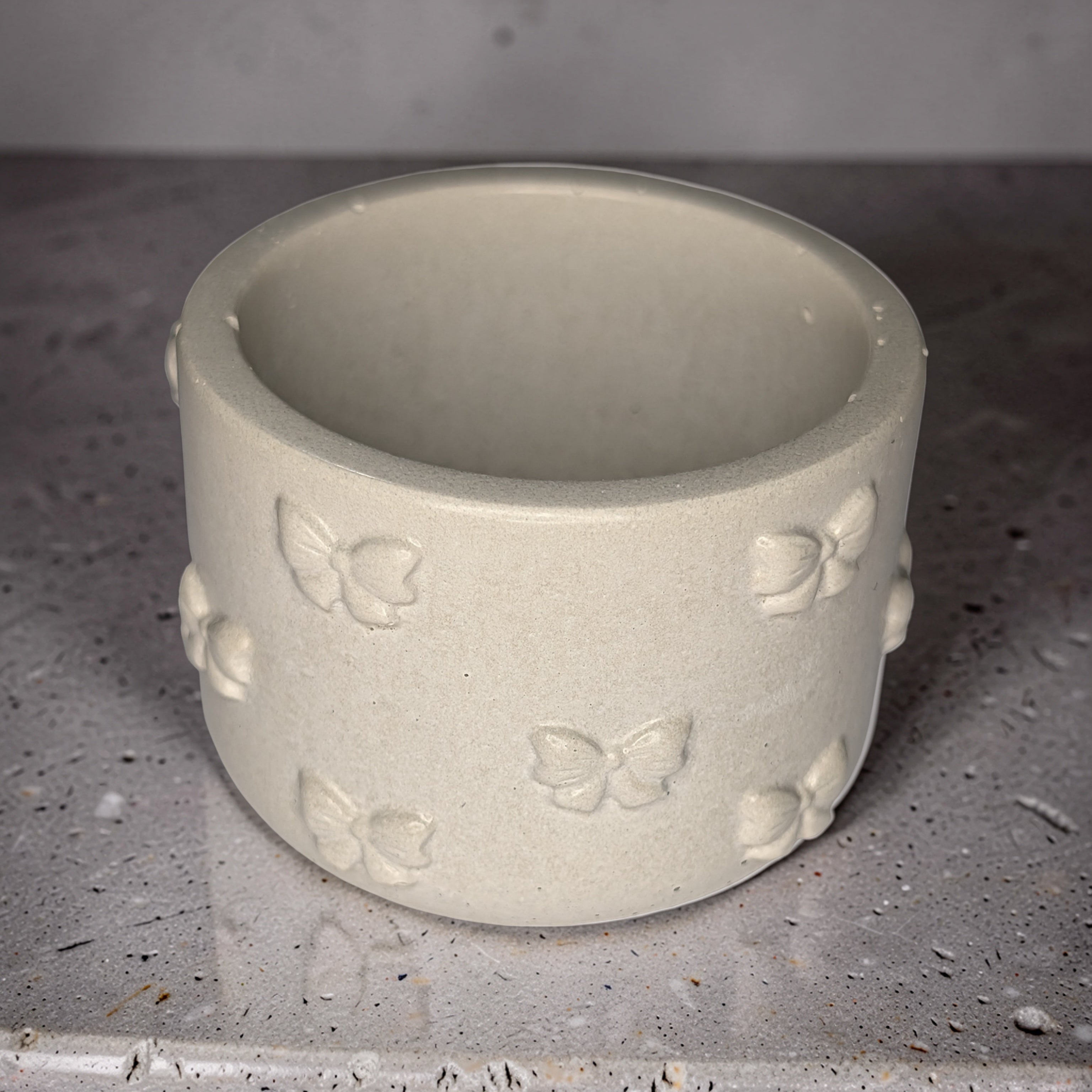 Concrete Bow Candle Holder, Cute Coquette Mini Planter, Aesthetic Tea Light Votive Holder, Small Desk Organizer & Catchall Dish, Ribbon Decor
